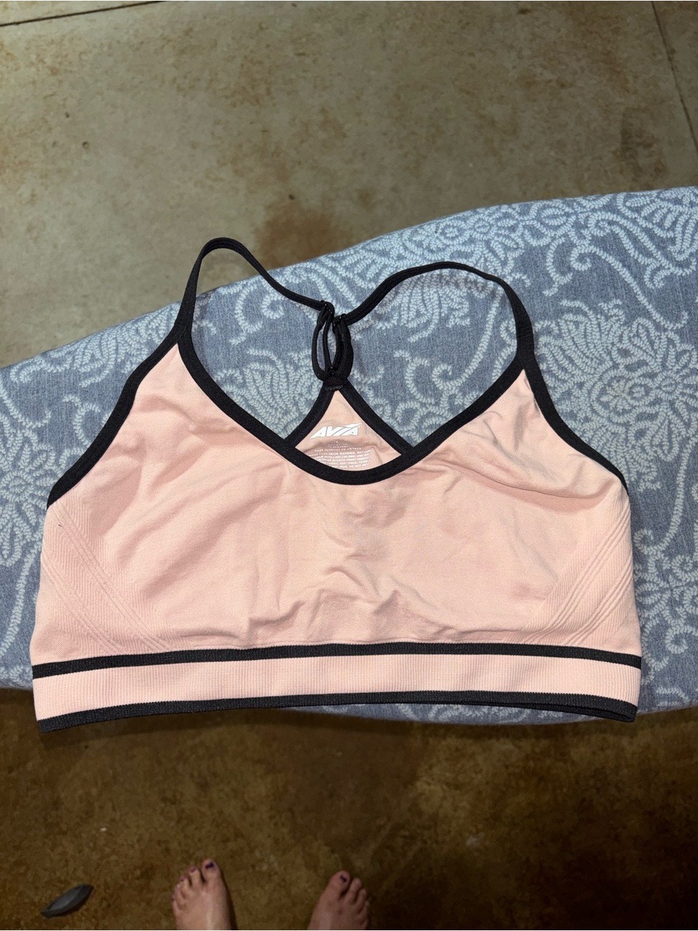 Puma Pink and Black Seamless Racerback Sports Bra